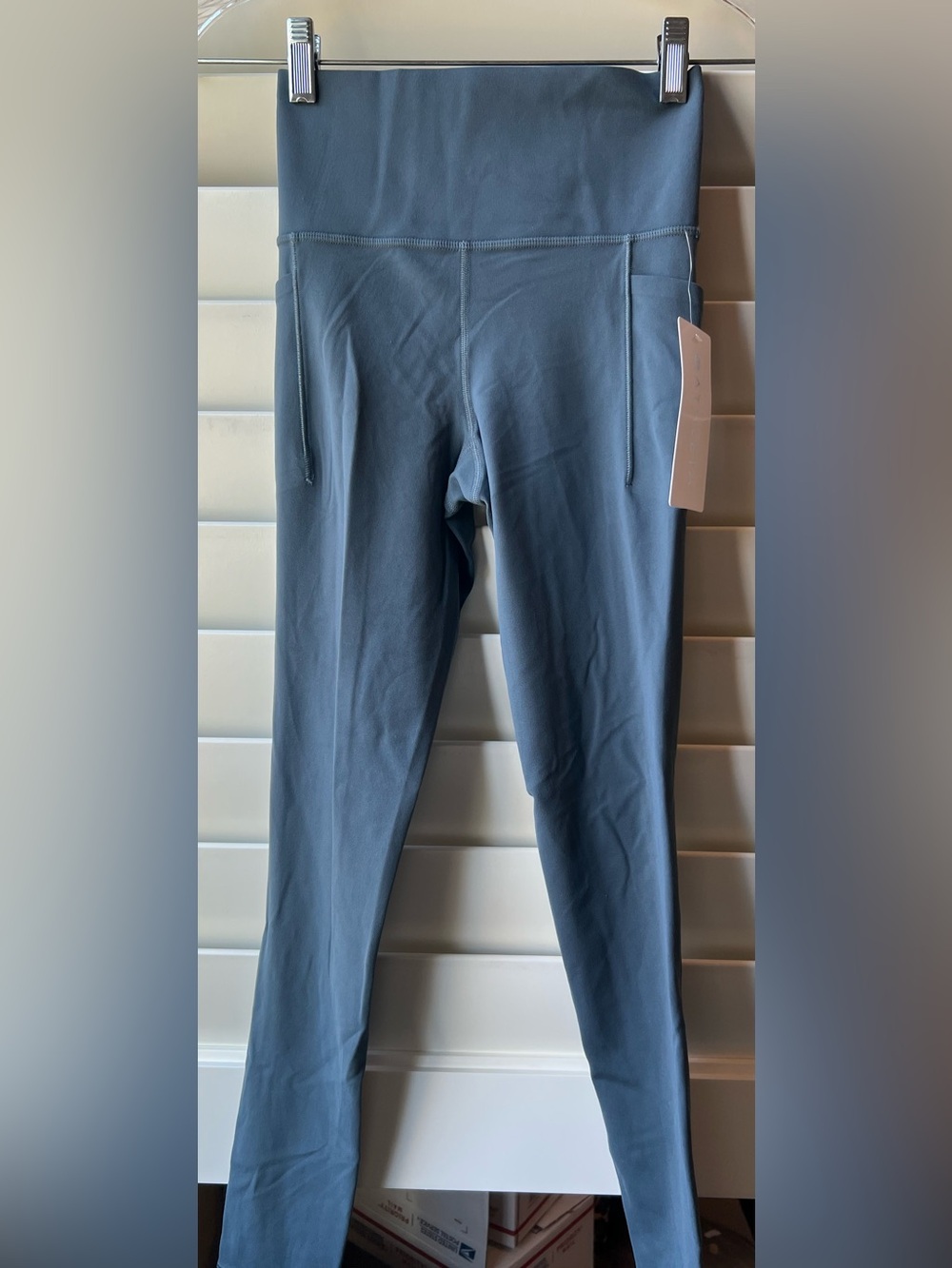 Athleta New With Tags XXS Salutation Stash Tight Leggings in Slate Blue